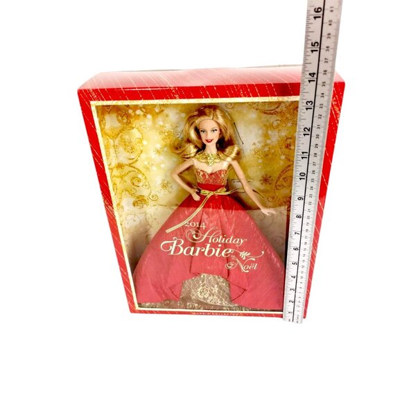 Holiday Barbie 2014 Xmas Red Ballgown 11 in Fashion Doll Blonde Hair New Sealed - Picture 5 of 5